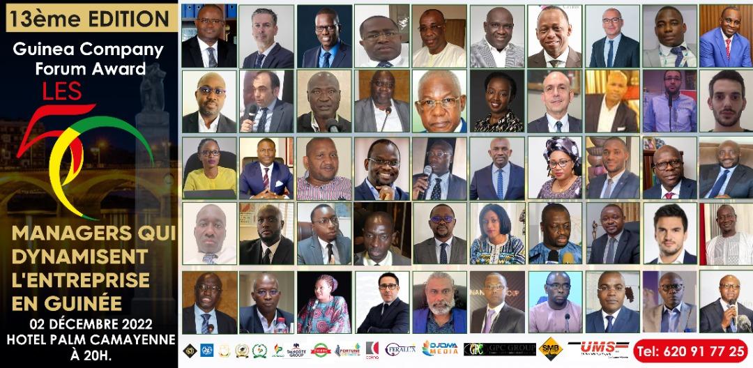 COMMUNIQUE DE PRESSE DU GALA DE DISTINCTION DES 50 MANAGERS QUI DYNAMISENT L’ENTREPRISE EN GUINEE.